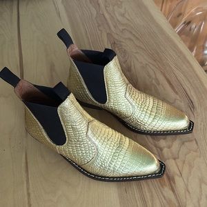 Free People Golden booties (worn once)